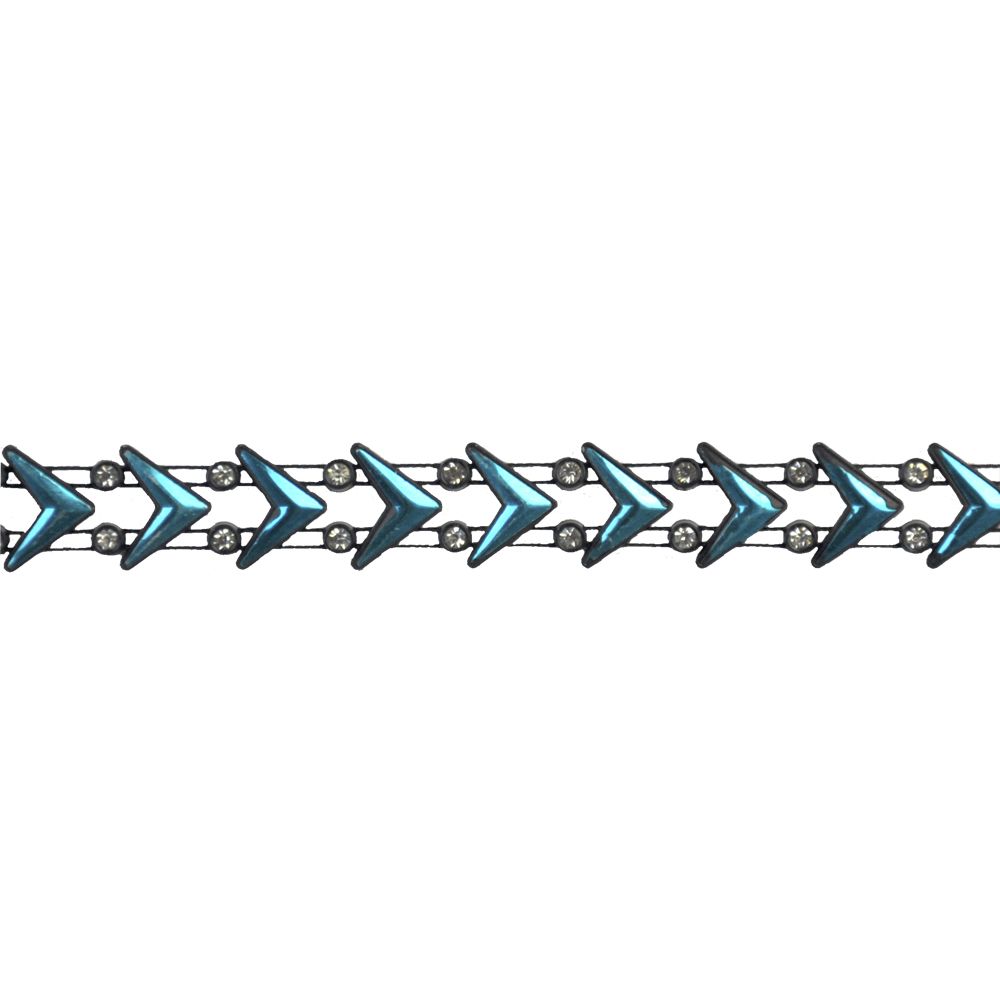 5/8" Rhinestone Arrow Trim – 5-Yards Geometric Crystal Chain Trim – DIY, Bridal & Fashion Embellishment