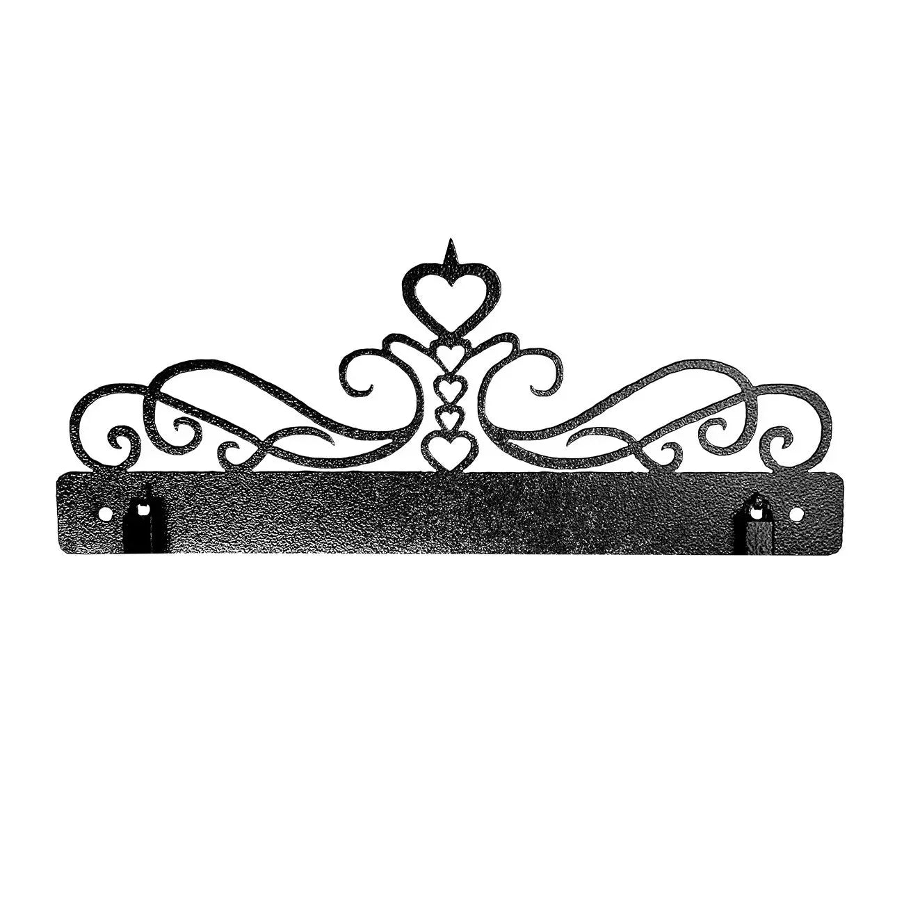 5 Heart Scroll With Clips Charcoal 12in Checker Distributor