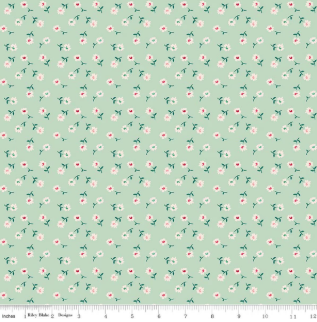 Berry and Sage Daisy Sage floral quilting fabric by Riley Blake