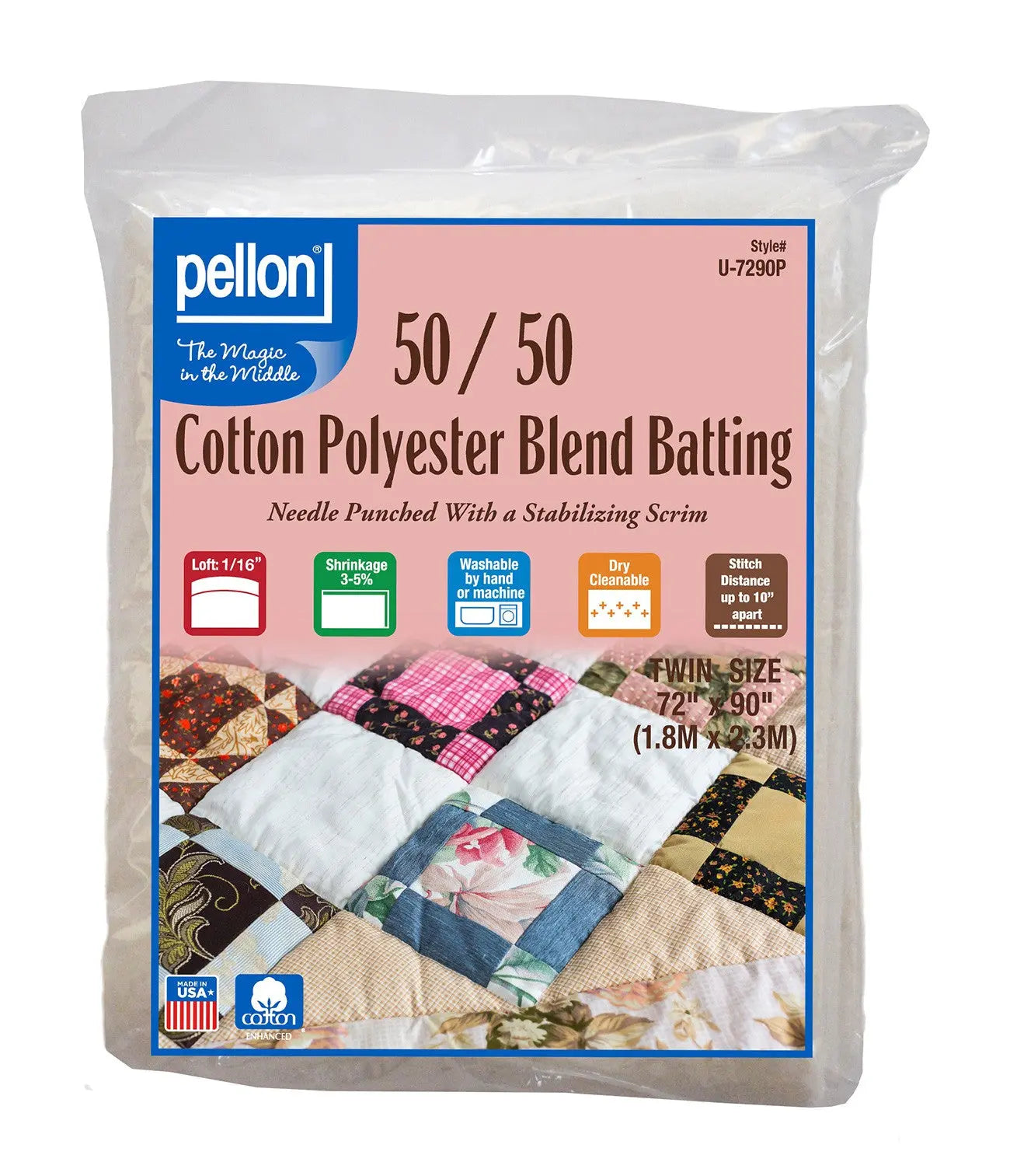 50/50 Cotton Poly Blend with Scrim Batting Twin 72in x 90in - Linda's Electric Quilters