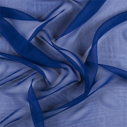 Runway Silks Blue Silk Chiffon Fabric - Reorderable