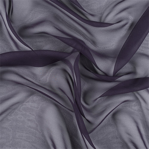 Runway Silks Eggplant Silk Chiffon Fabric - Reorderable