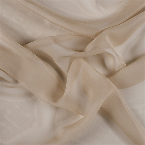 Runway Silks Golden Tan Wide Silk Chiffon Fabric - Reorderable