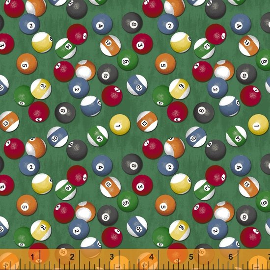 Windham Man Cave billiard balls novelty quilting cotton