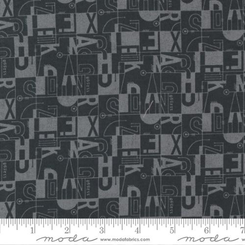 Date Night Grey Couture Black Text and Words Block Cotton 44"/45" Fabric Per Yard