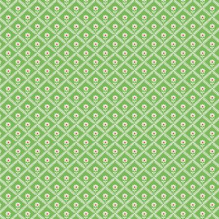 Windham green flower lattice 1930s reproduction quilting cotton fabric