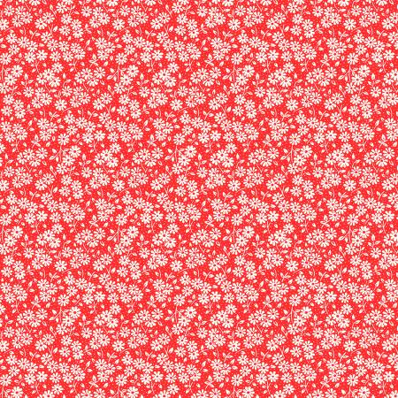 Windham red ditsy daisy 1930s reproduction quilting cotton fabric
