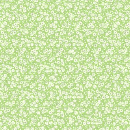 Windham green ditsy daisy 1930s reproduction quilting cotton fabric