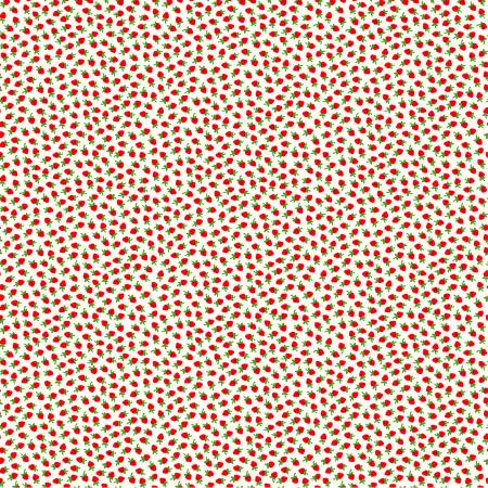 Windham Fabrics Mini Strawberries Red quilting fabric — tiny strawberries on red