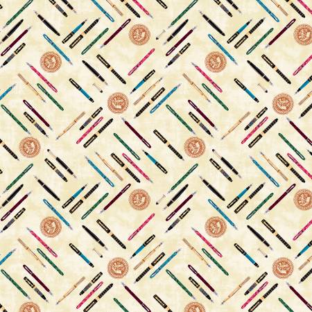 Windham Pen Collection Parchment quilting fabric