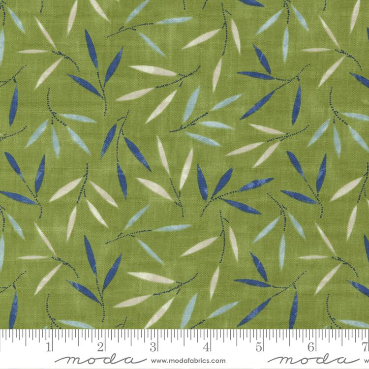 Moda Collage quilting cotton fabric in Leaf green