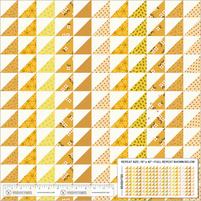 Made Easy Triangle Stripe Cheater Golden 44"/45" Fabric per Yard