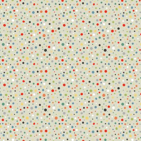 Windham Fabrics Frolic Taupe Playful Dots quilting fabric — dots on taupe