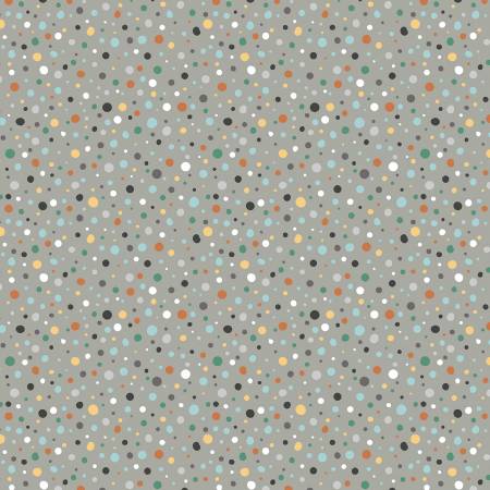Windham Fabrics Frolic Grey Playful Dots quilting fabric — dots on grey