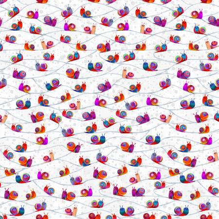 Windham Catsville Snail Trail novelty quilting cotton fabric in Light