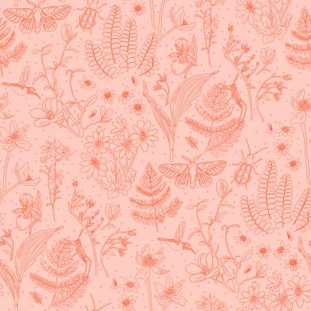 Windham Fabrics Good Juju Flamingo quilting fabric — playful flamingo print