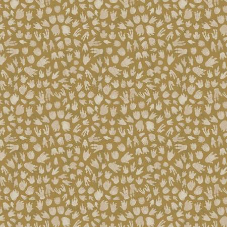 Day of the Dinosaurs tan tracks kids quilting cotton fabric