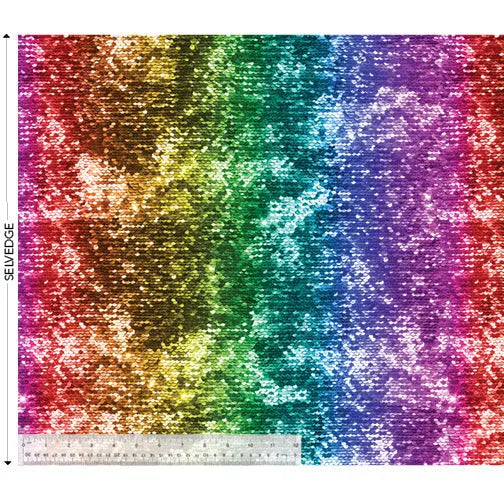 Multi Rainbow Sequins Wideback Cotton Fabric ( 2 7/8 Yard Pack ) Windham Fabrics