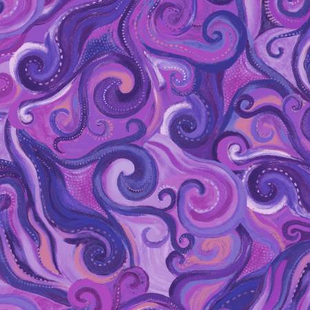 Windham In Motion violet whirl quilting cotton fabric