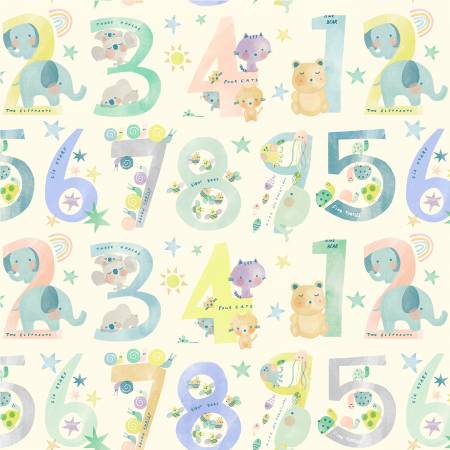 Windham Fabrics Ivory Count on Me quilting fabric — counting print on ivory