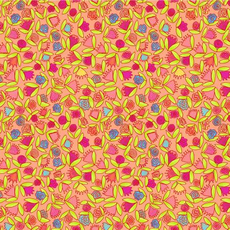 Windham Goodness Gracious little ditsy flowers quilting cotton fabric in Peach