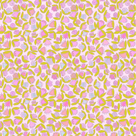 Windham Goodness Gracious little ditsy flowers quilting cotton fabric in Cotton Candy