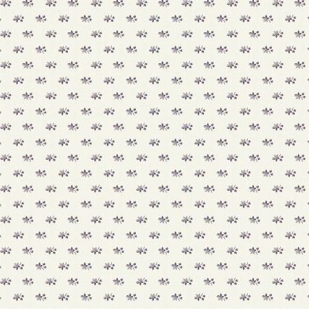 Windham Circa purple ditsy stem quilting cotton fabric in Ivory