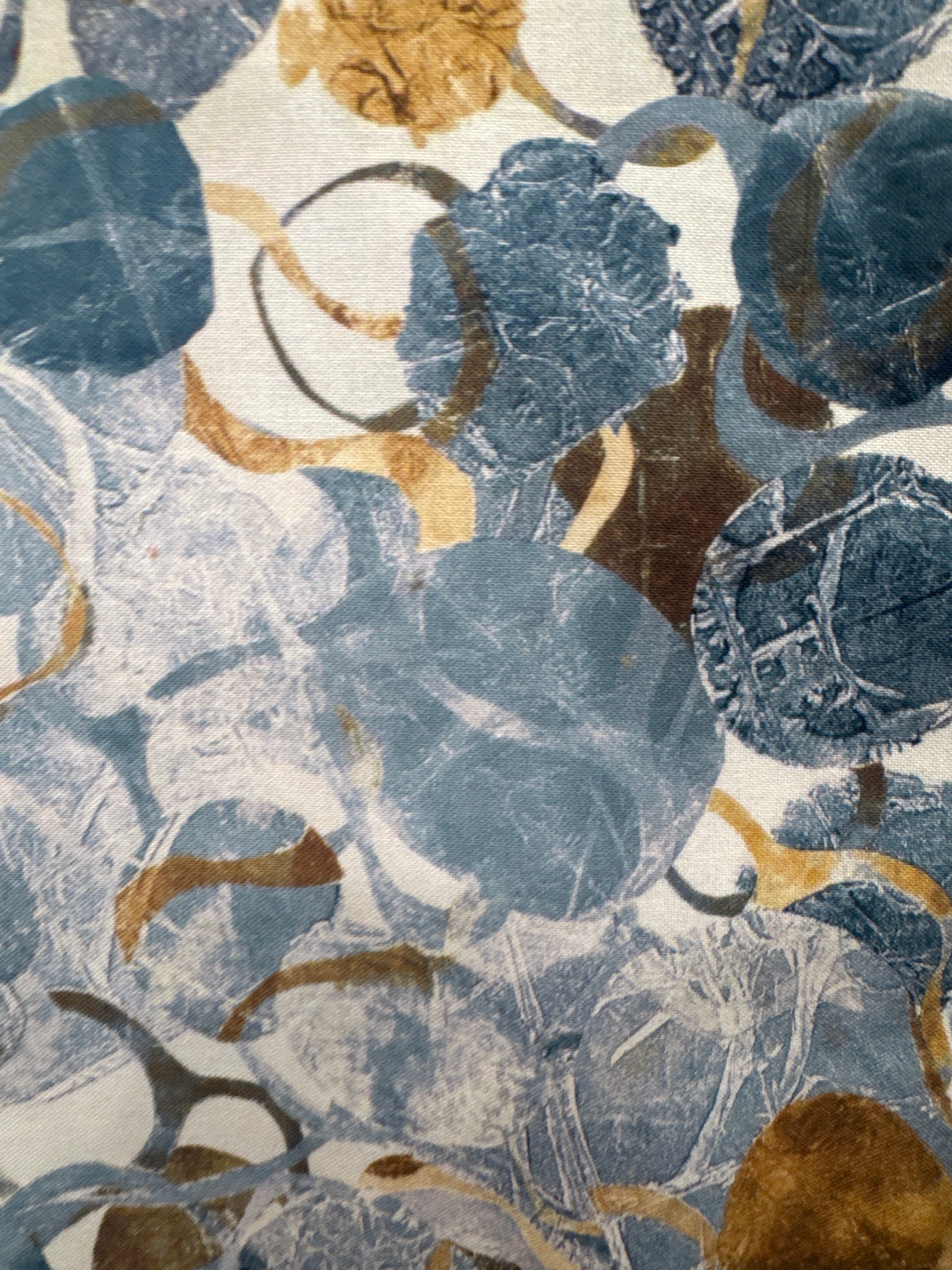 Golden Touch Orbit Oyster metallic blender quilting fabric by Free Spirit