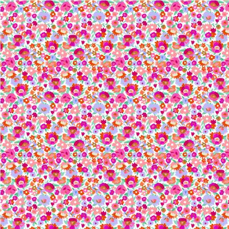 Windham Fabrics Magenta Ditsy quilting fabric — small-scale ditsy print on bold magenta