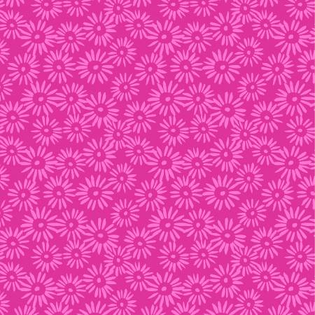 Windham Fabrics Magenta Block Print Daisy quilting fabric — block-print daisies on bold magenta