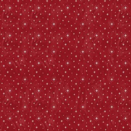Windham Jolly Christmas Twinkle Stars quilting fabric in Red