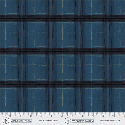 Window Pane Plaid NightSky Cotton 43”/44” Fabric Per Yard