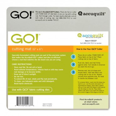 AccuQuilt GO! cutting mat 6 by 6 inch