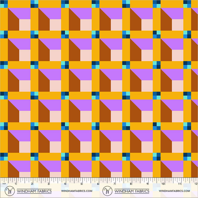 Happy Place Window Viola Cotton 44"/45" Fabric Per Yard