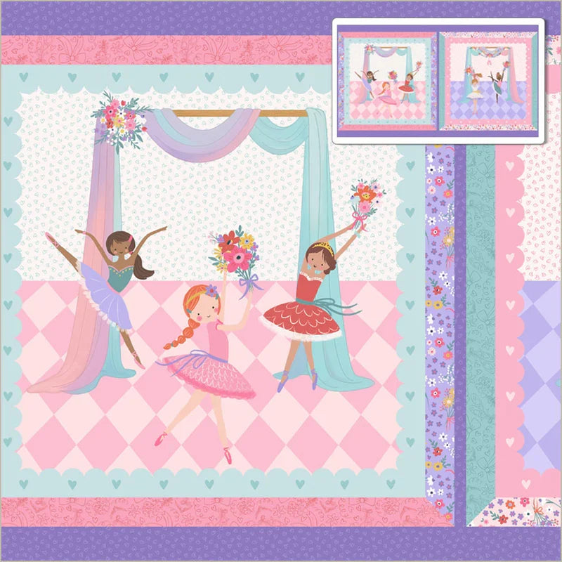 Twirling Tutus Time to Shine Multi quilting fabric by Windham Fabrics