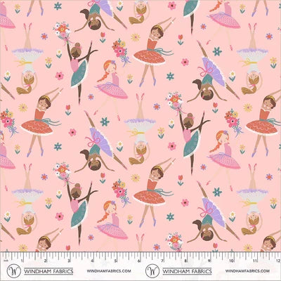 Twirling Tutus Little Ballerinas Blush quilting fabric by Windham Fabrics