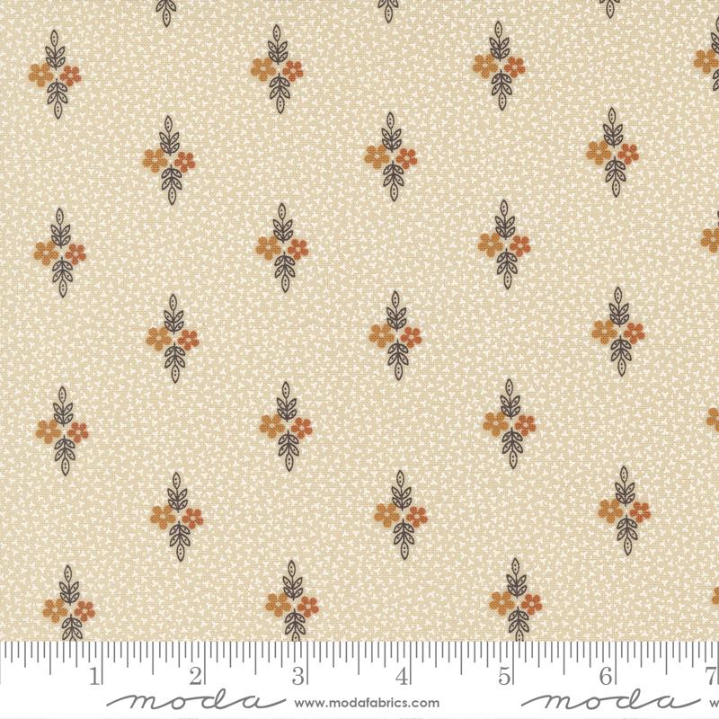 Moda Fluttering Leaves beech white quilting cotton fabric