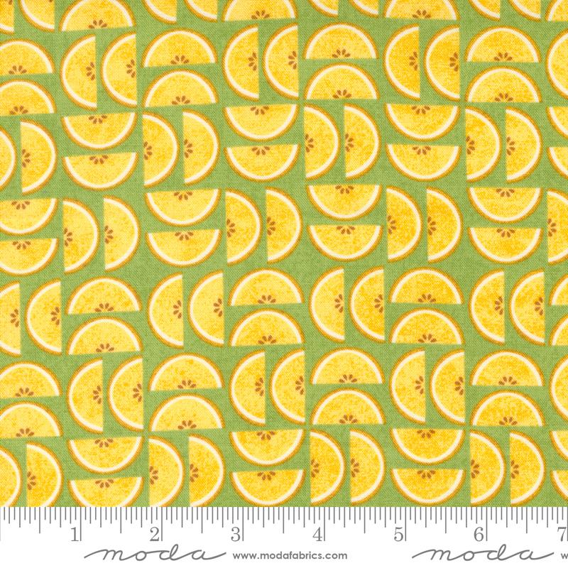 Moda Fruit Loop Kiwi quilting fabric — fruity print in kiwi green