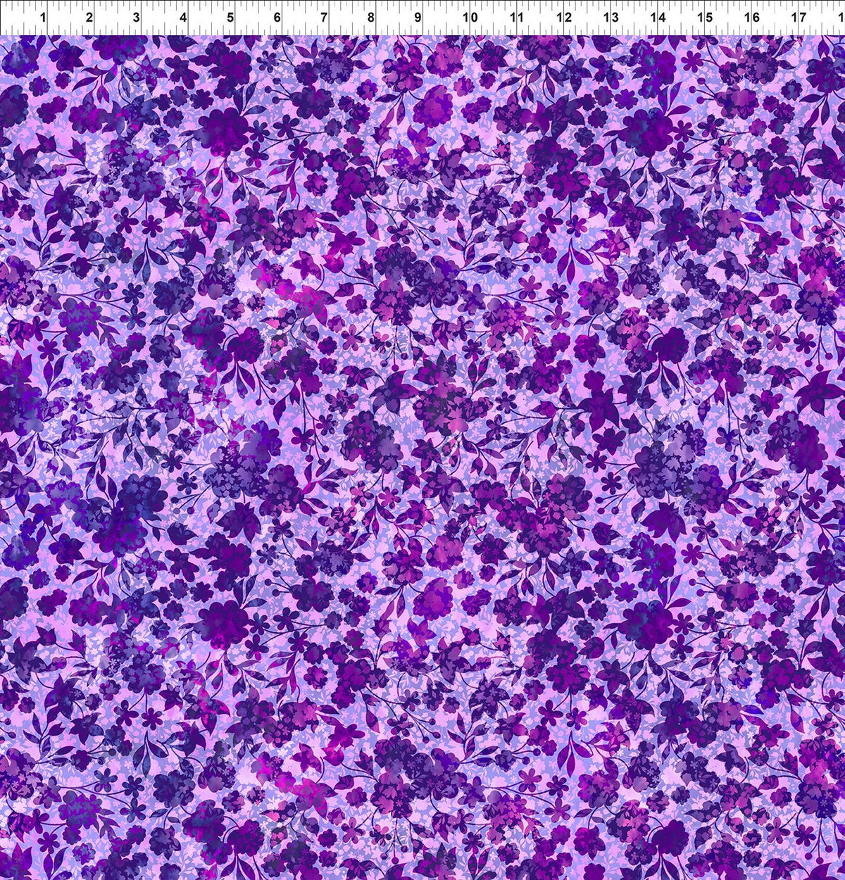 In The Beginning Fabrics Fabric Allure Flower Vines Purple Cotton 44"/45" Fabric Per Yard