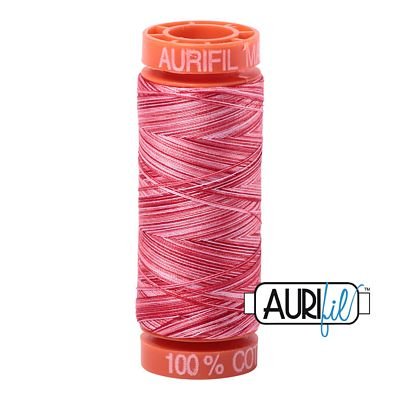 Aurifil 4668 Spotted Pinks variegated 50wt cotton quilting thread 200m spool