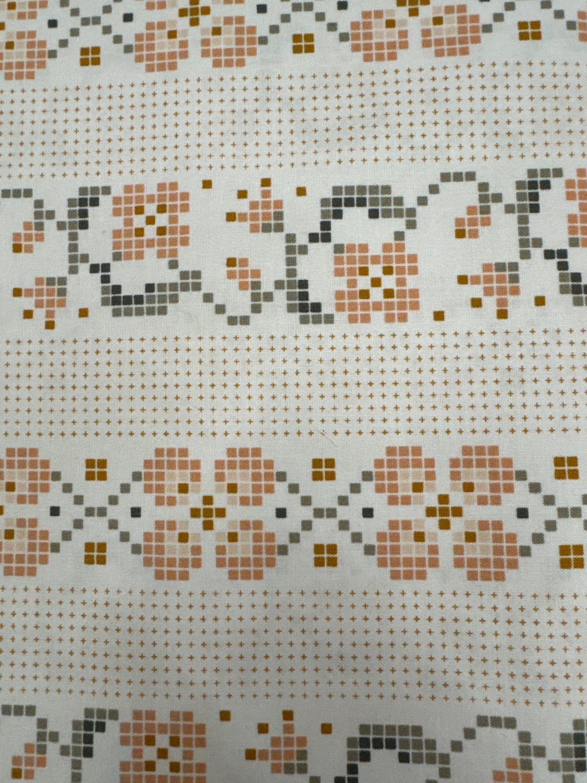 Klara Cream Cross Stitch blender quilting fabric by Figo
