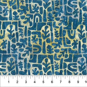 Banyan Batiks Organic Shapes Taupe Denim blender quilting fabric