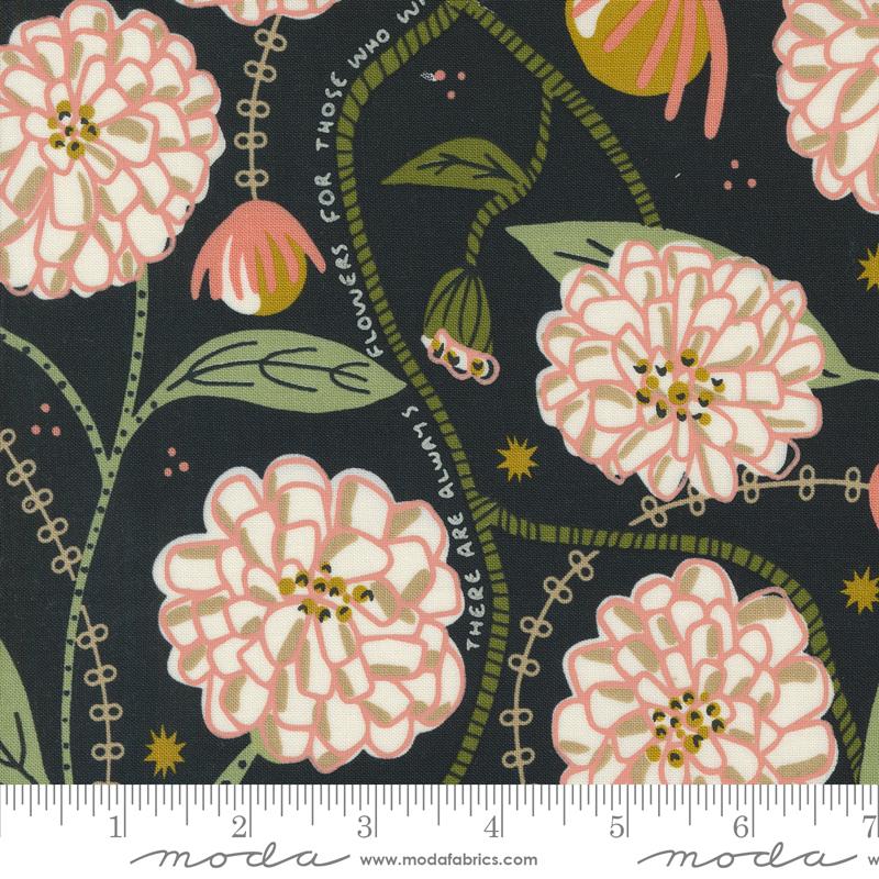 Moda Imaginary Flowers quilting cotton fabric in Ebony