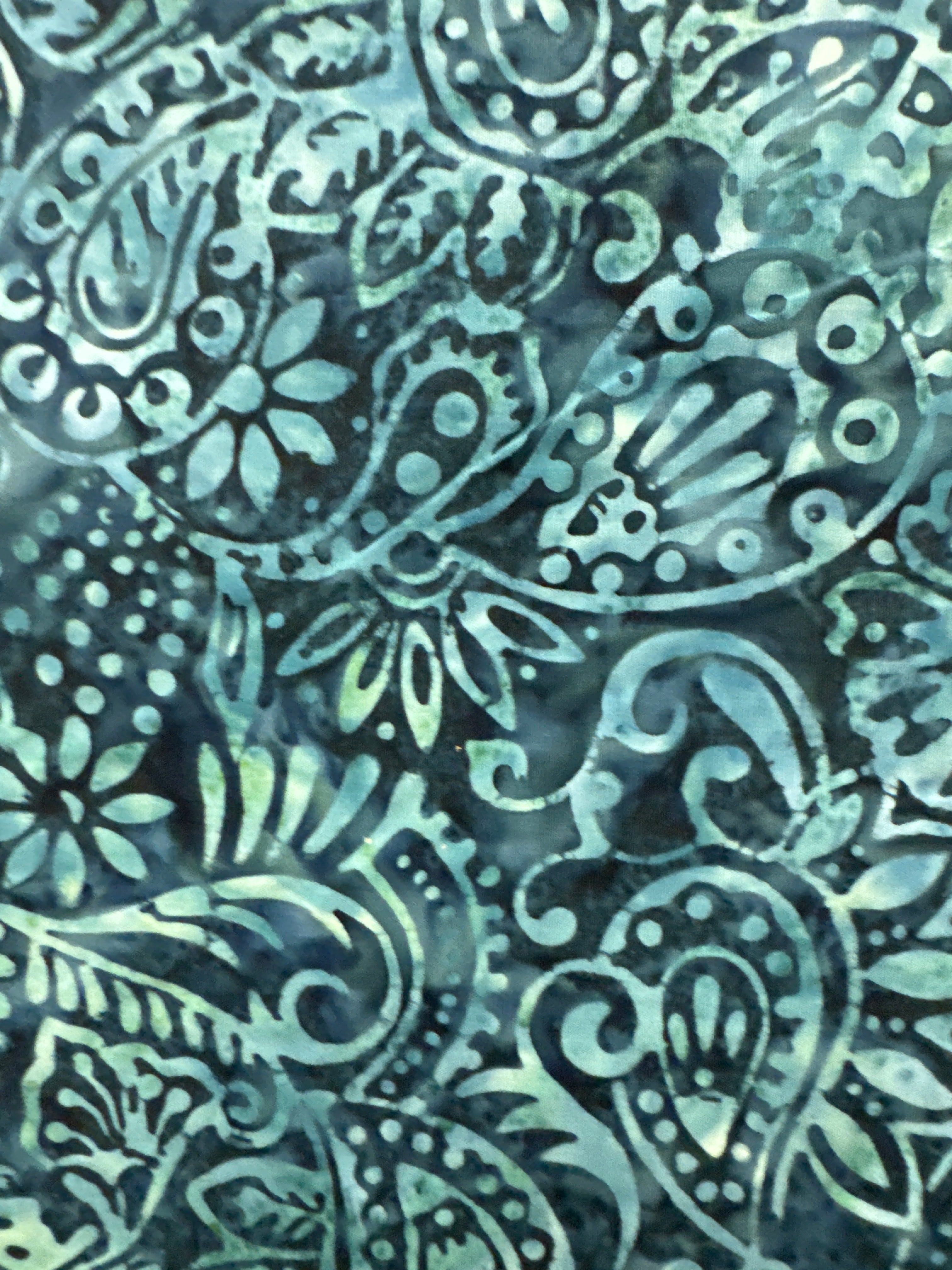 Paisley Decoration Ashy Teal quilting fabric by Wilmington Prints