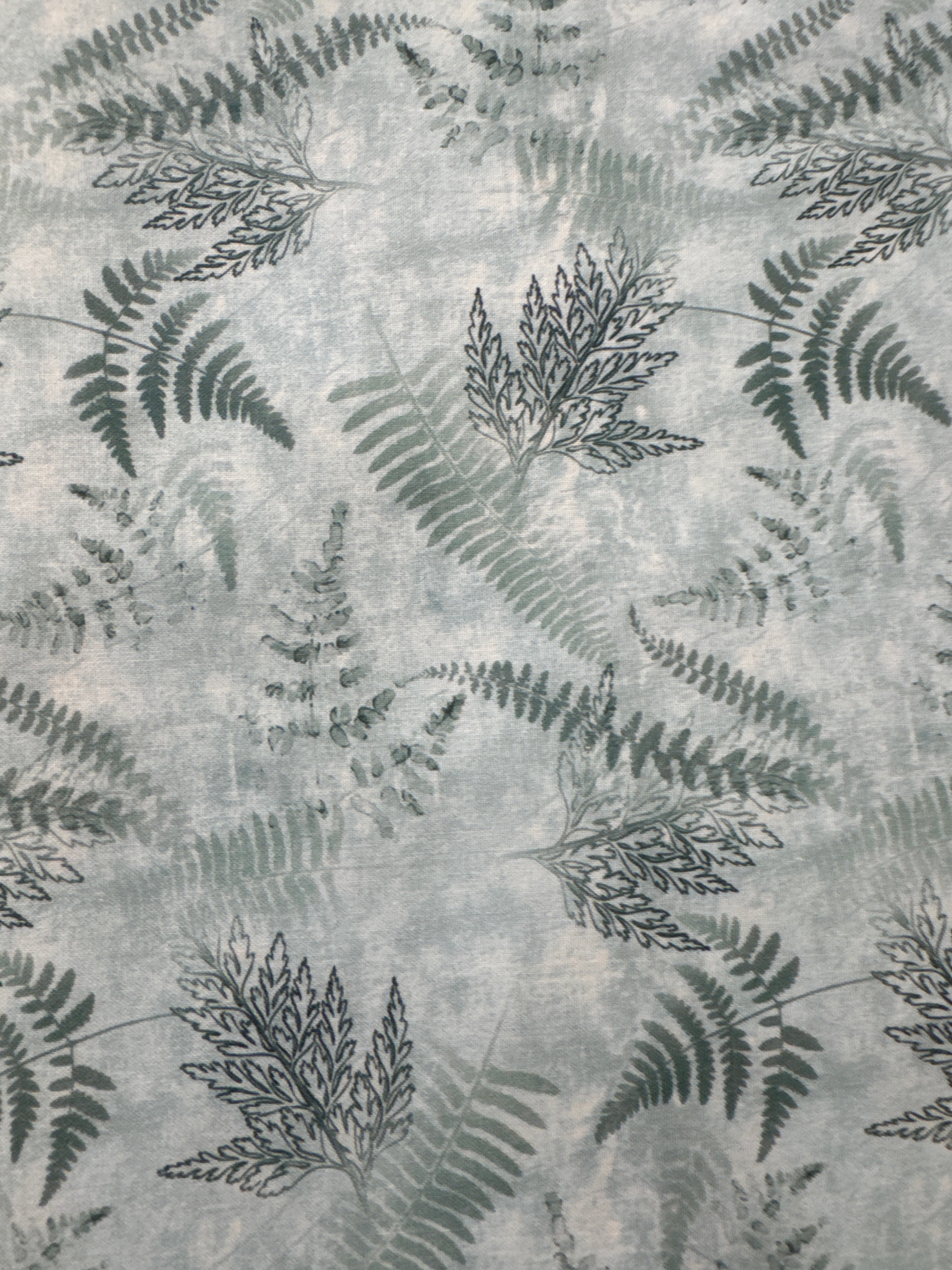 En Bleu Fern Leaves Blue blender quilting fabric by Clothworks