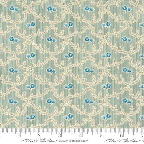 Lydias Lace Aqua Rosette Blenders Cotton 44"/45" Fabric Per Yard