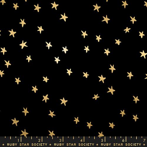 Starry Black and Gold 43"/44" Fabric Per Yard