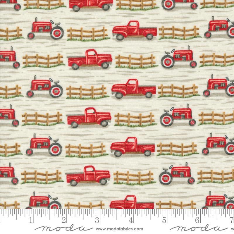 Moda Willows Farm Cloud 56103 11 quilting fabric — farm print on cloud white