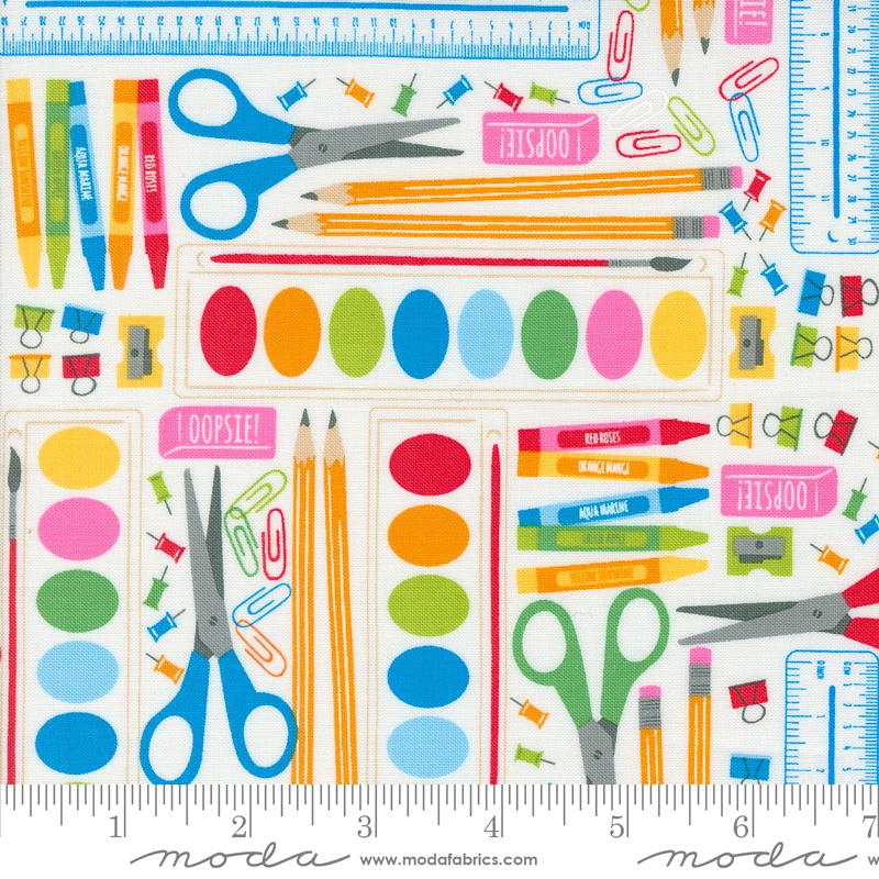 Moda Back To School Supplies quilting fabric 20891 11