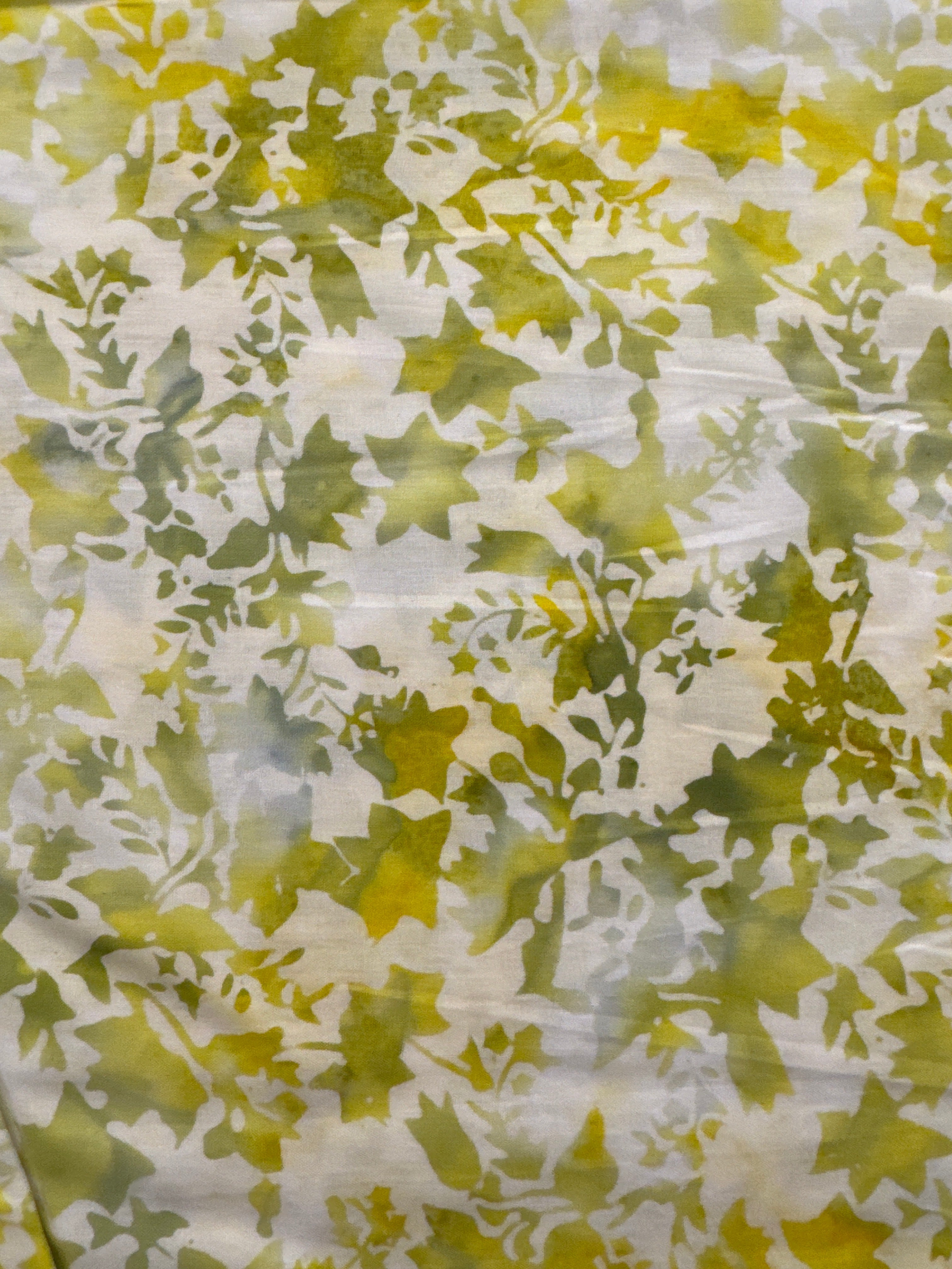 Hoffman Yellow Assorted Leaves quilting fabric